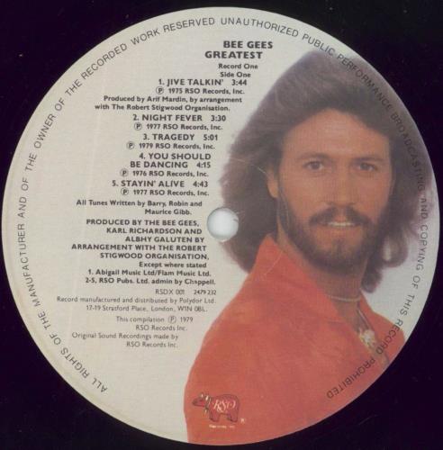 The Bee Gees Greatest - Stickered sleeve 2-LP vinyl record set (Double LP Album) US BGE2LGR193043