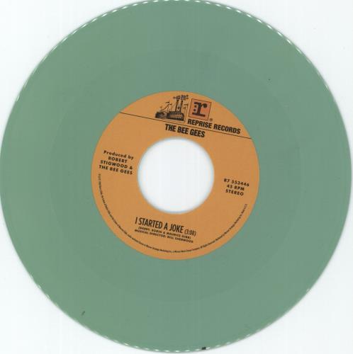 The Bee Gees I Started A Joke - RSD16 - Green Vinyl 7" vinyl single (7 inch record / 45) UK BGE07IS865738