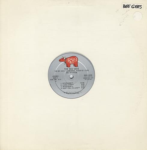 The Bee Gees Living Eyes BBC Interview vinyl LP album (LP record) US BGELPLI65929