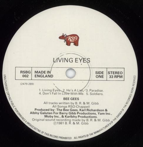 The Bee Gees Living Eyes vinyl LP album (LP record) UK BGELPLI222961