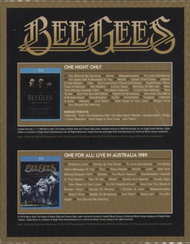 The Bee Gees One Night Only  One For All Tour Live In Australia 1989 - Sealed Blu Ray DVD UK BGEBRON876761