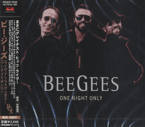 The Bee Gees One Night Only CD album (CDLP) Japanese BGECDON462826
