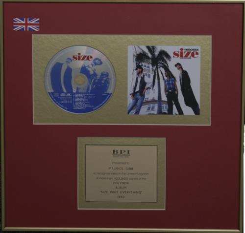 The Bee Gees Size Isn't Everything - Maurice Gibb award disc UK BGEAWSI543533