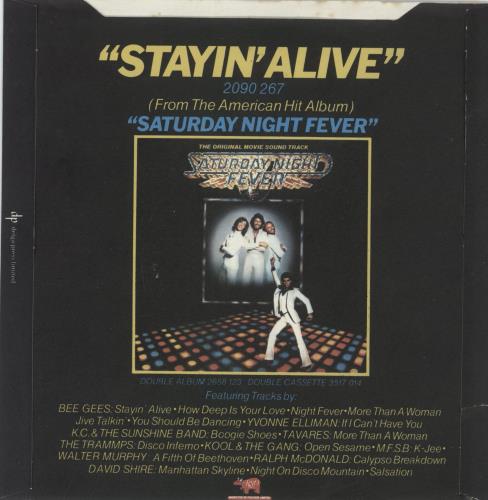 The Bee Gees Stayin' Alive - Picture Sleeve 7" vinyl single (7 inch record / 45) UK BGE07ST585890