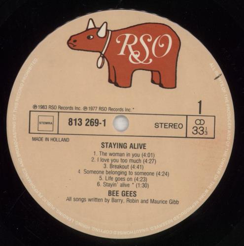 The Bee Gees Staying Alive vinyl LP album (LP record) UK BGELPST251161