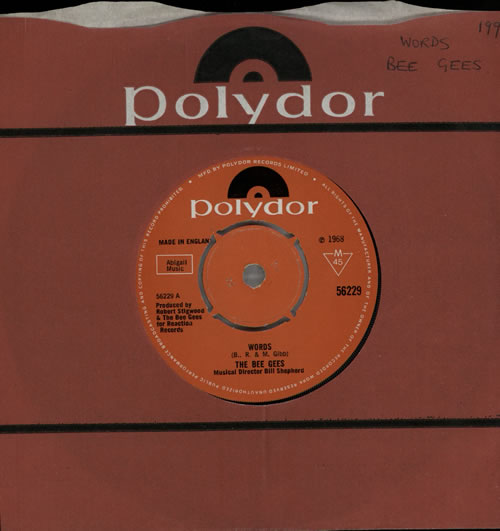 The Bee Gees Words - 4pr 7" vinyl single (7 inch record / 45) UK BGE07WO66925