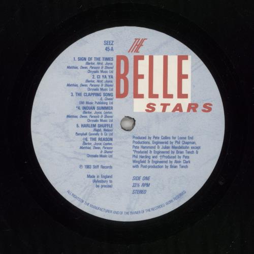 The Belle Stars The Belle Stars vinyl LP album (LP record) UK BSTLPTH870364