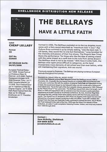 The Bellrays Have A Little Faith CD album (CDLP) UK TBYCDHA386197