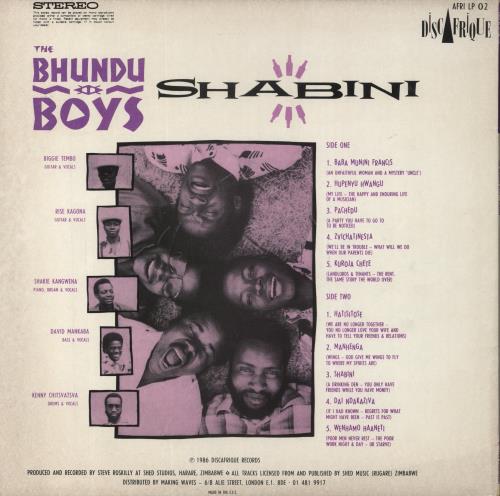 The Bhundu Boys Shabini vinyl LP album (LP record) UK BX4LPSH521809