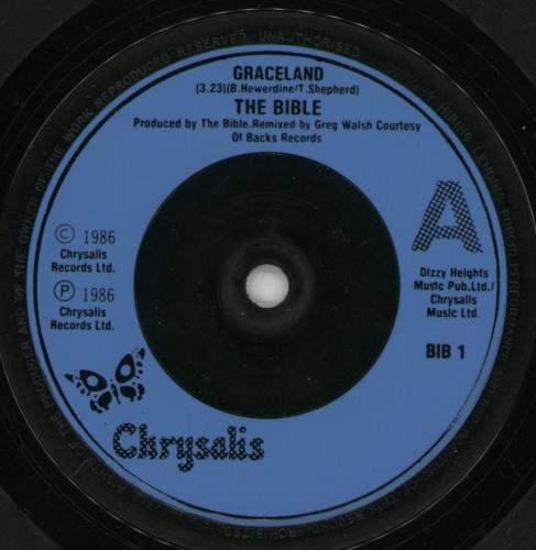 The Bible Graceland 7" vinyl single (7 inch record / 45) UK BIB07GR193810