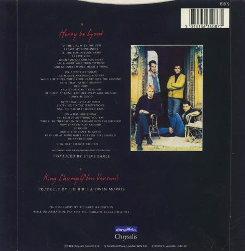 The Bible Honey Be Good 7" vinyl single (7 inch record / 45) UK BIB07HO808237