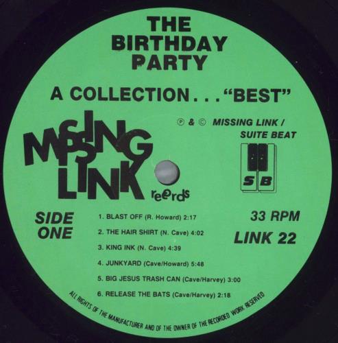 The Birthday Party A Collection... - EX vinyl LP album (LP record) US TBPLPAC823905