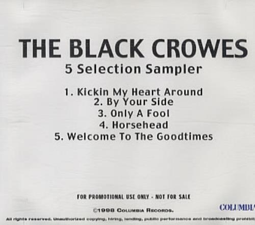 The Black Crowes 5 Selection Sampler CD-R acetate US CRWCRSE145794