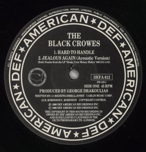 The Black Crowes Hard To Handle - EX 12" vinyl single (12 inch record / Maxi-single) UK CRW12HA781994