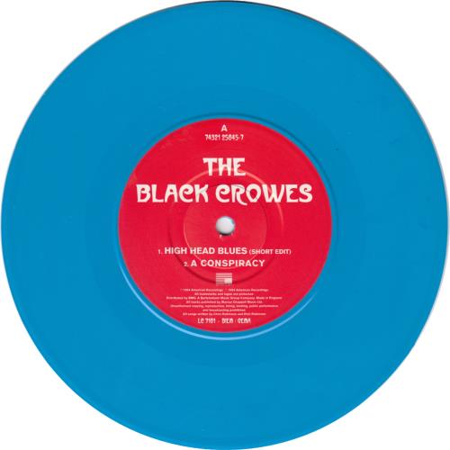 The Black Crowes High Head / A Conspiracy - Blue Vinyl 7" vinyl single (7 inch record / 45) UK CRW07HI51023