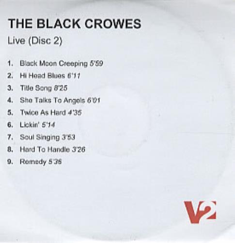 The Black Crowes Live CD-R acetate UK CRWCRLI304008