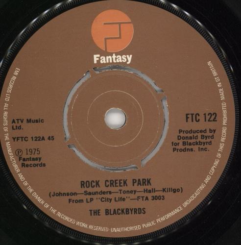 The Blackbyrds Rock Creek Park 7" vinyl single (7 inch record / 45) UK 8KB07RO728260