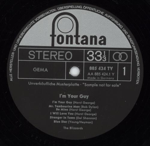 The Blizzards I'm Your Guy vinyl LP album (LP record) German 96FLPIM881879