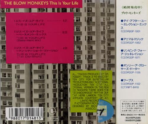 The Blow Monkeys This Is Your Life CD single (CD5 / 5") Japanese BLMC5TH140020