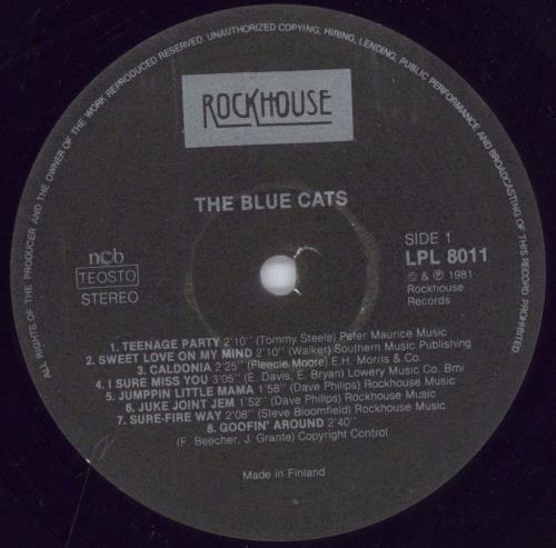 The Blue Cats The Blue Cats vinyl LP album (LP record) Finnish 5BCLPTH830169