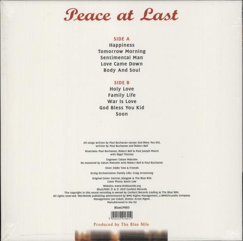 The Blue Nile Peace At Last vinyl LP album (LP record) US NILLPPE867627