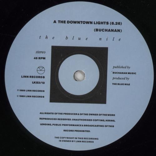 The Blue Nile The Downtown Lights + Insert 12" vinyl single (12 inch record / Maxi-single) UK NIL12TH864551