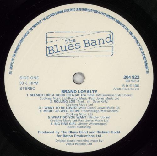 The Blues Band Brand Loyalty vinyl LP album (LP record) German B-NLPBR238673