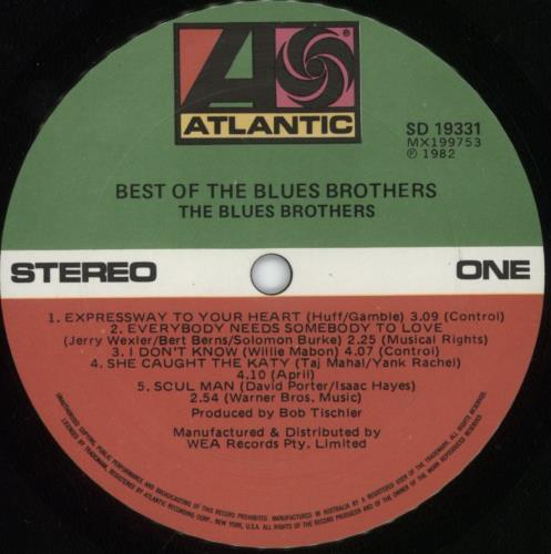 The Blues Brothers Best Of The Blues Brothers vinyl LP album (LP record) Australian BLULPBE880713