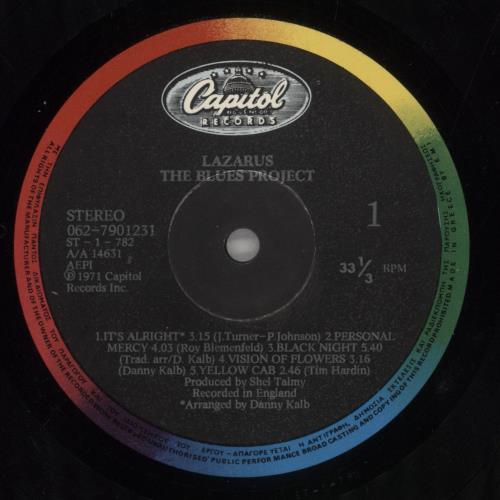 The Blues Project Lazarus vinyl LP album (LP record) Greek BPRLPLA332043