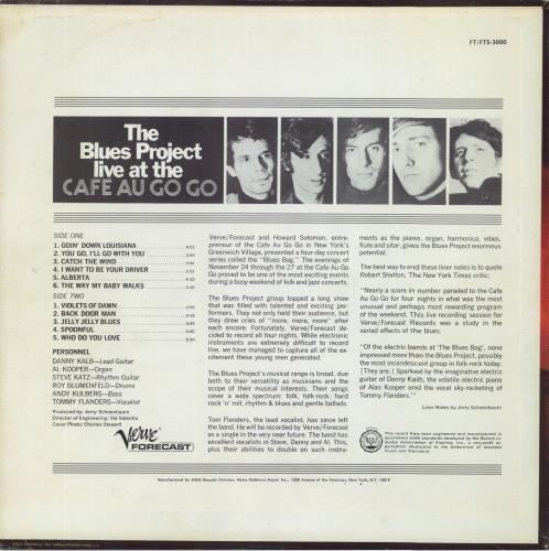 The Blues Project Live At The Cafe Au Go Go vinyl LP album (LP record) US BPRLPLI815619