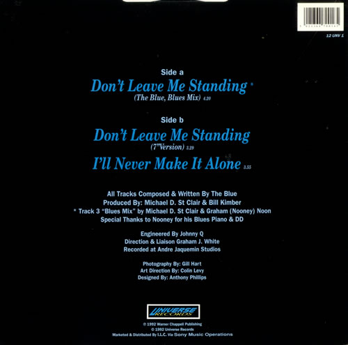 The Blue Don't Leave Me Standing 12" vinyl single (12 inch record / Maxi-single) UK UOT12DO517906