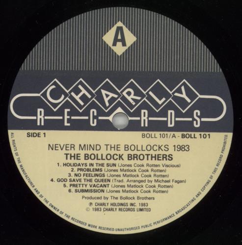 The Bollock Brothers Never Mind The Bollocks 1983 vinyl LP album (LP record) UK BBSLPNE617643