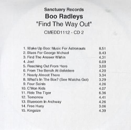 The Boo Radleys Find The Way Out CD-R acetate UK BORCRFI330904