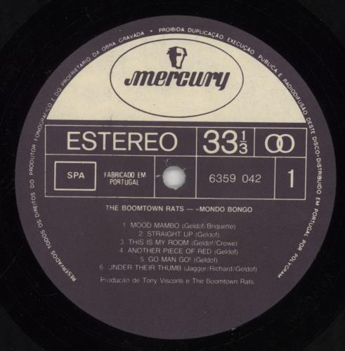 The Boomtown Rats Mondo Bongo - Shrink vinyl LP album (LP record) Portuguese RATLPMO851254
