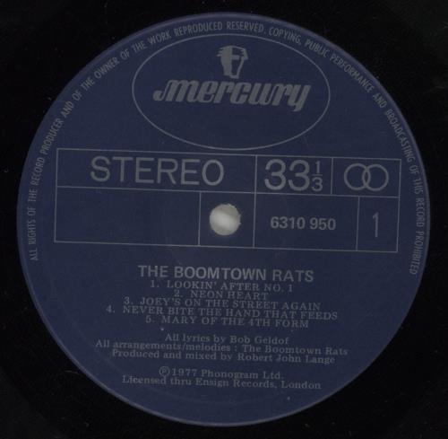 The Boomtown Rats The Boomtown Rats vinyl LP album (LP record) New Zealand RATLPTH881106