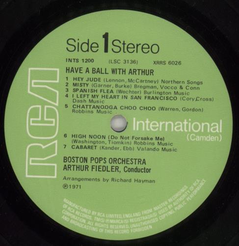 The Boston Pops Orchestra Have A Ball With Arthur vinyl LP album (LP record) UK BP0LPHA874418