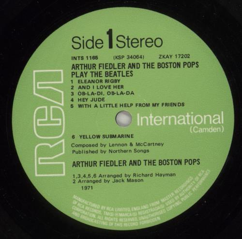 The Boston Pops Orchestra Play The Beatles vinyl LP album (LP record) UK BP0LPPL294539