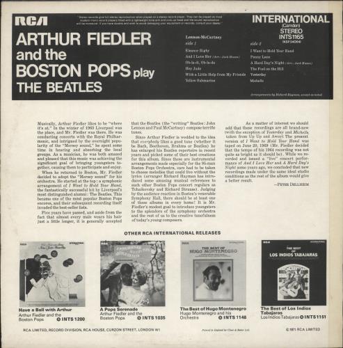 The Boston Pops Orchestra Play The Beatles vinyl LP album (LP record) UK BP0LPPL294539
