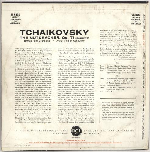The Boston Pops Orchestra Tchaikovsky The Nutcracker vinyl LP album (LP record) UK BP0LPTC735605