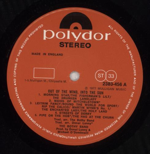 The Bothy Band Out Of The Wind Into The Sun vinyl LP album (LP record) UK BOTLPOU618491