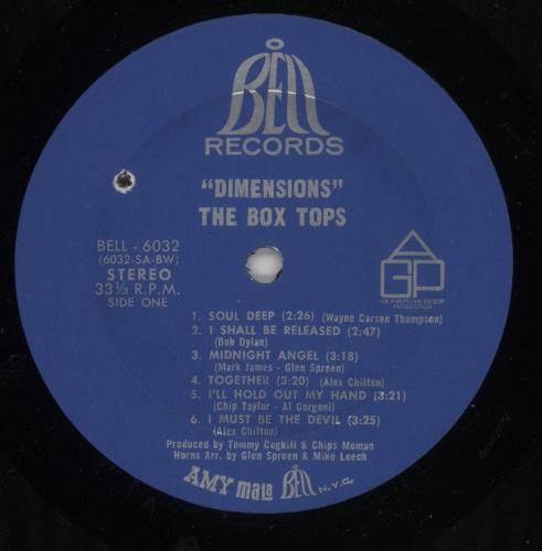 The Box Tops Dimensions vinyl LP album (LP record) US BXTLPDI234874