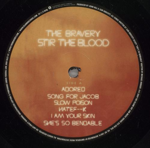 The Bravery Stir The Blood + CD vinyl LP album (LP record) US TJ2LPST887366