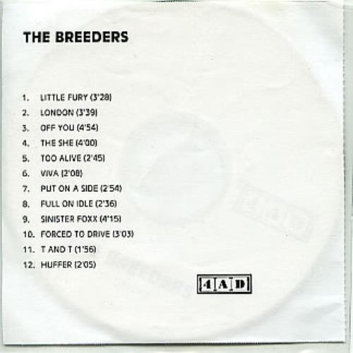 The Breeders Title TK CD-R acetate UK BDECRTI212661