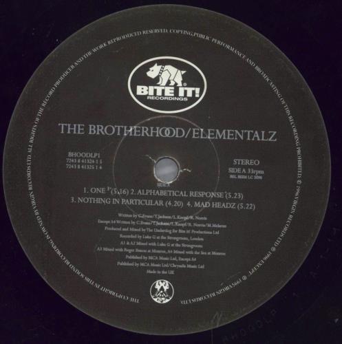 The Brotherhood Elementalz 2-LP vinyl record set (Double LP Album) UK 2J92LEL823709
