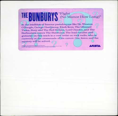 The Bunburys Fight (No Matter How Long) - Pink sticker 12" vinyl single (12 inch record / Maxi-single) US BUN12FI504916