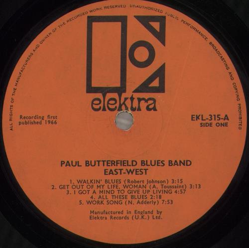 The Butterfield Blues Band East-West - 1st - VG/EX vinyl LP album (LP record) UK B8BLPEA719181