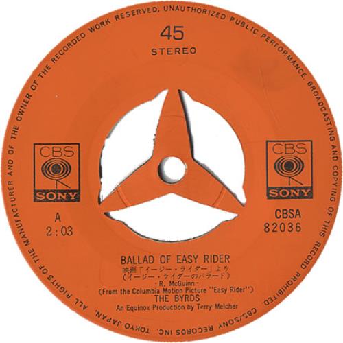 The Byrds Ballad Of Easy Rider 7" vinyl single (7 inch record / 45) Japanese BYR07BA413420