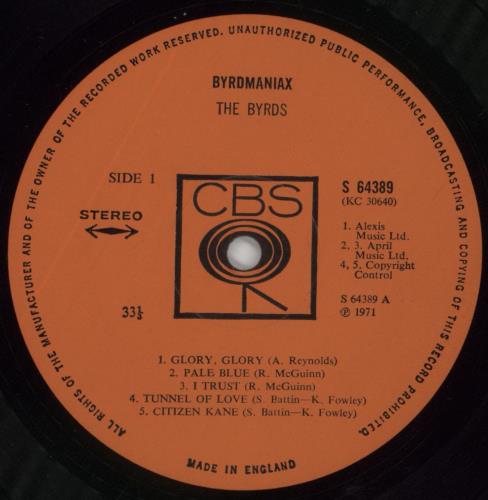 The Byrds Byrdmaniax - 1st vinyl LP album (LP record) UK BYRLPBY78179