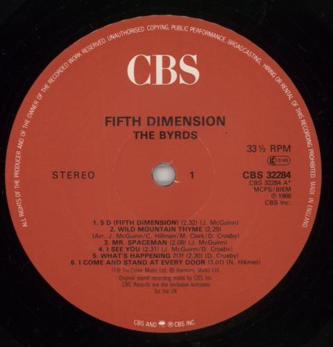The Byrds Fifth Dimension vinyl LP album (LP record) UK BYRLPFI864188