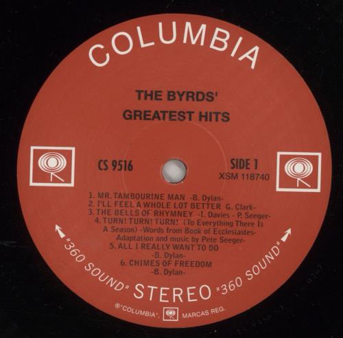 The Byrds Greatest Hits - 180gm vinyl LP album (LP record) US BYRLPGR878743